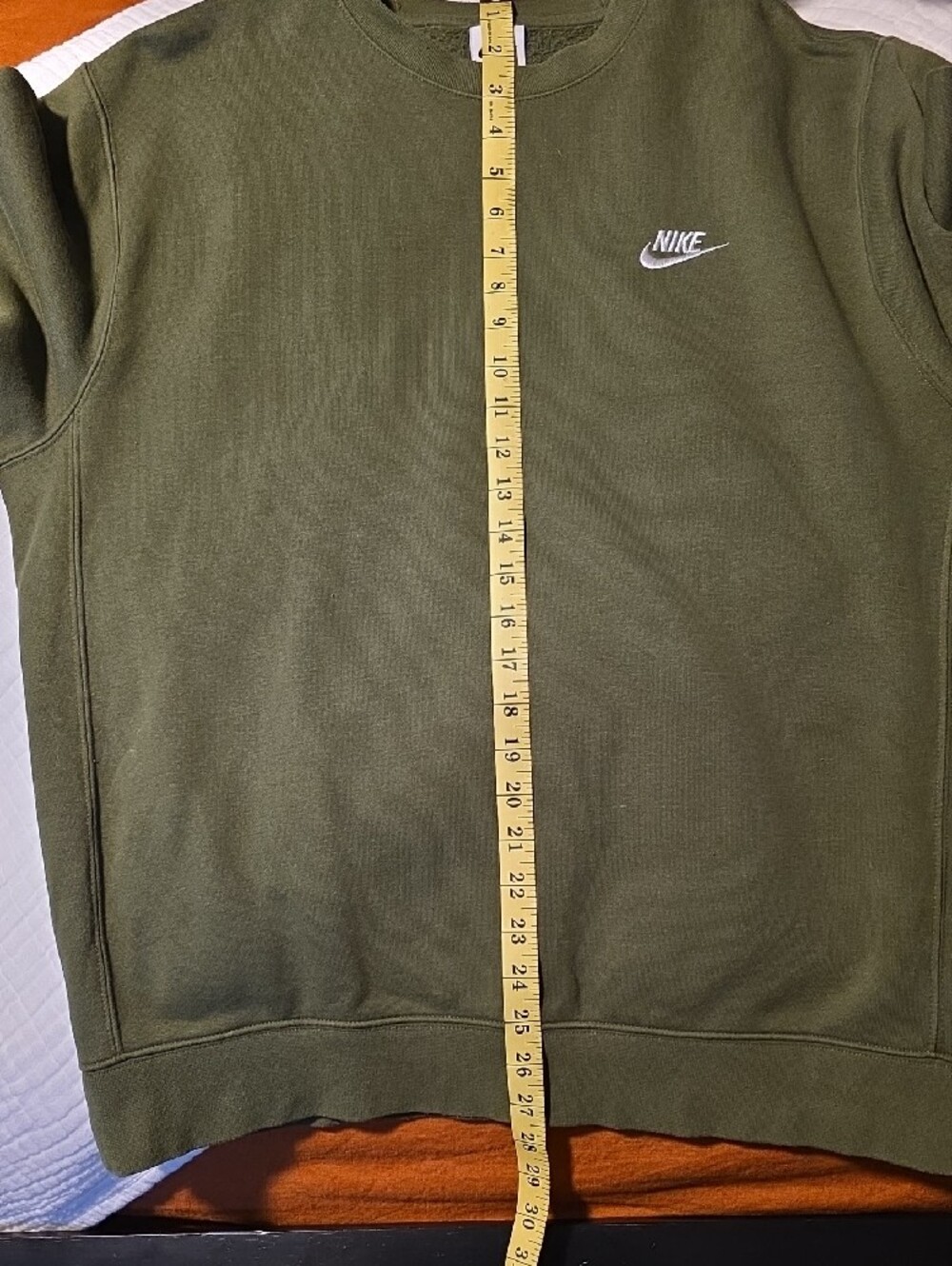 Nike Olive Crewneck Sweatshirt with Small White Logo - Picture 3 of 3
